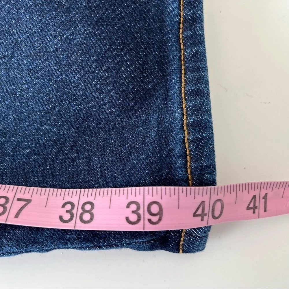 Lands' End Women's Blue Flannel Lined Straight Leg Jeans